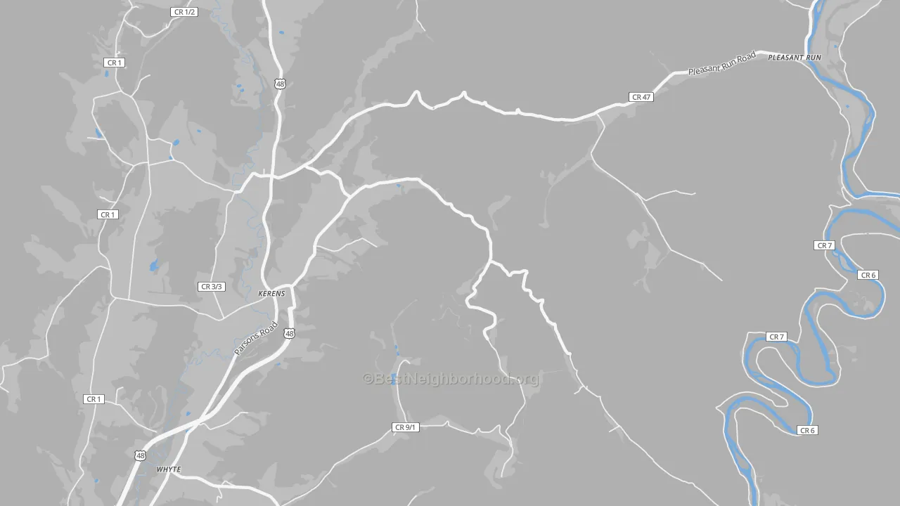 Transit Grade map of Pleasant Run, WV