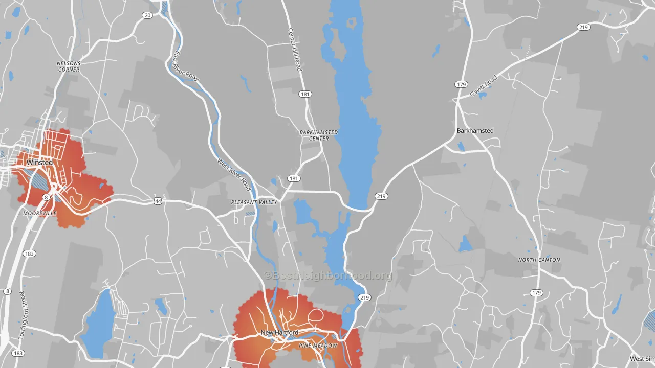 Transit Grade map of Pleasant Valley, CT