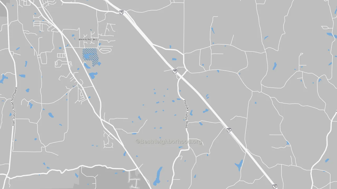 Transit Grade map of Pleasant Valley, GA
