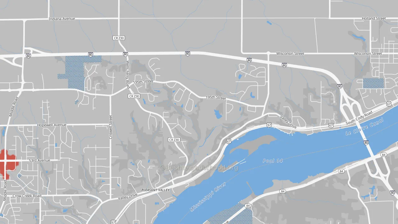 Transit Grade map of Pleasant Valley, IA