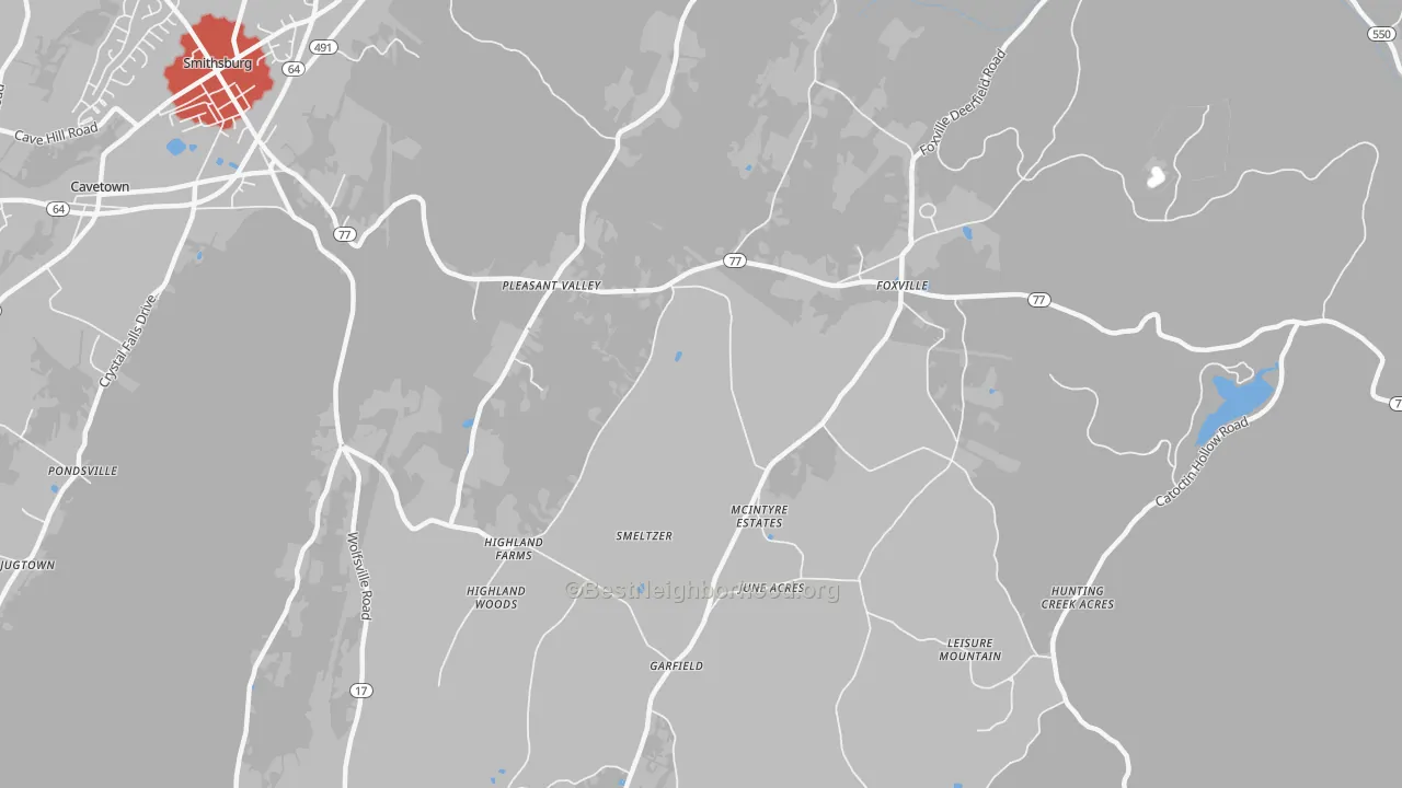 Transit Grade map of Pleasant Valley, MD