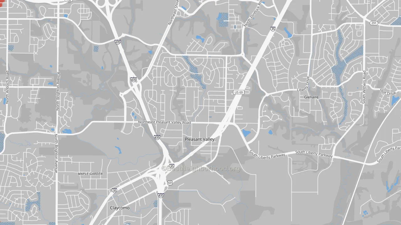 Transit Grade map of Pleasant Valley, MO