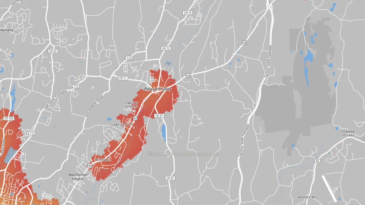 Transit Grade map of Pleasant Valley, NY