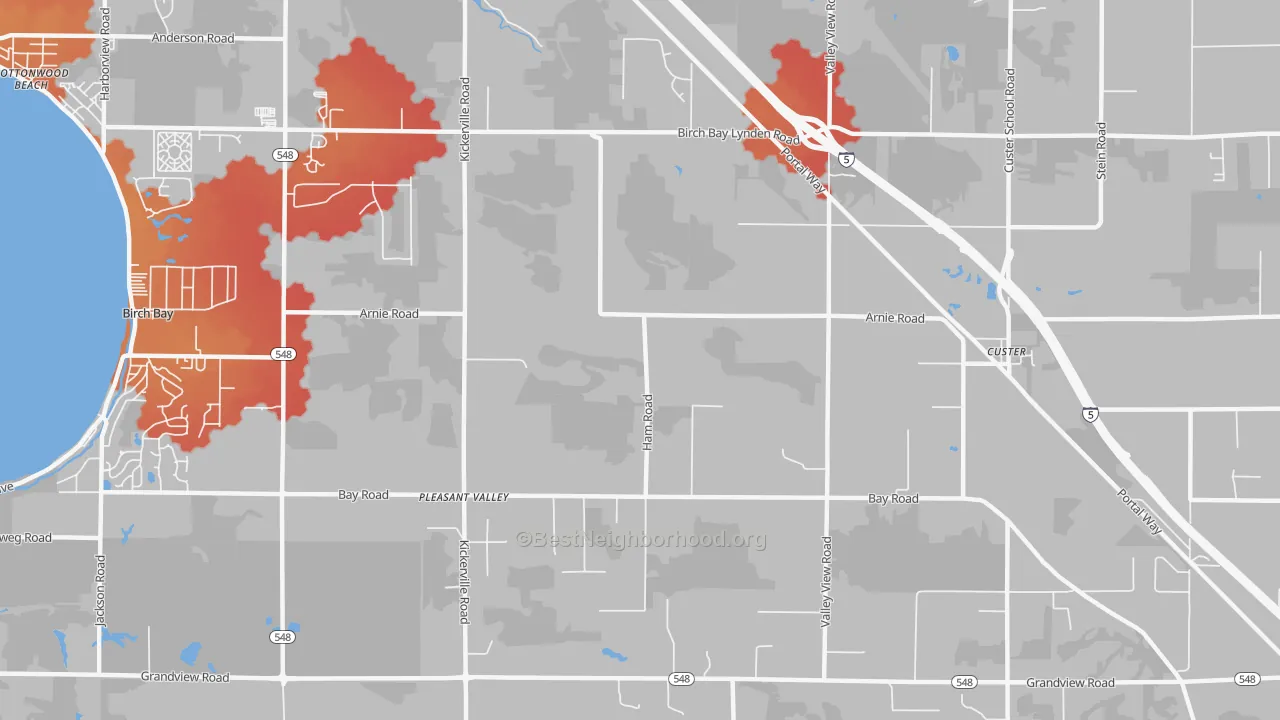 Transit Grade map of Pleasant Valley, WA