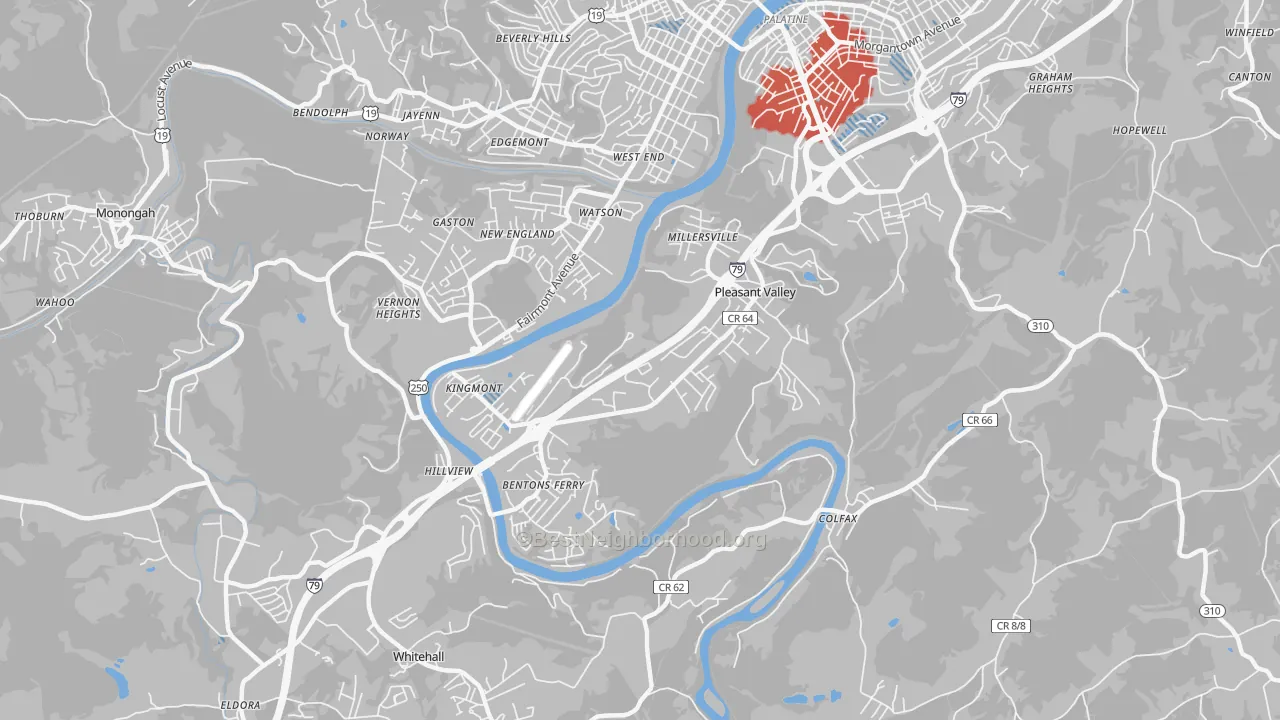 Transit Grade map of Pleasant Valley, WV