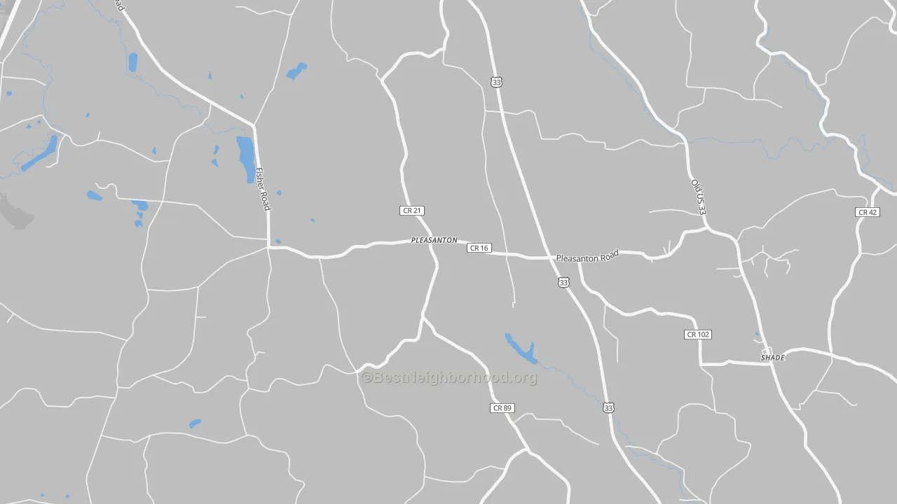 Transit Grade map of Pleasanton, OH