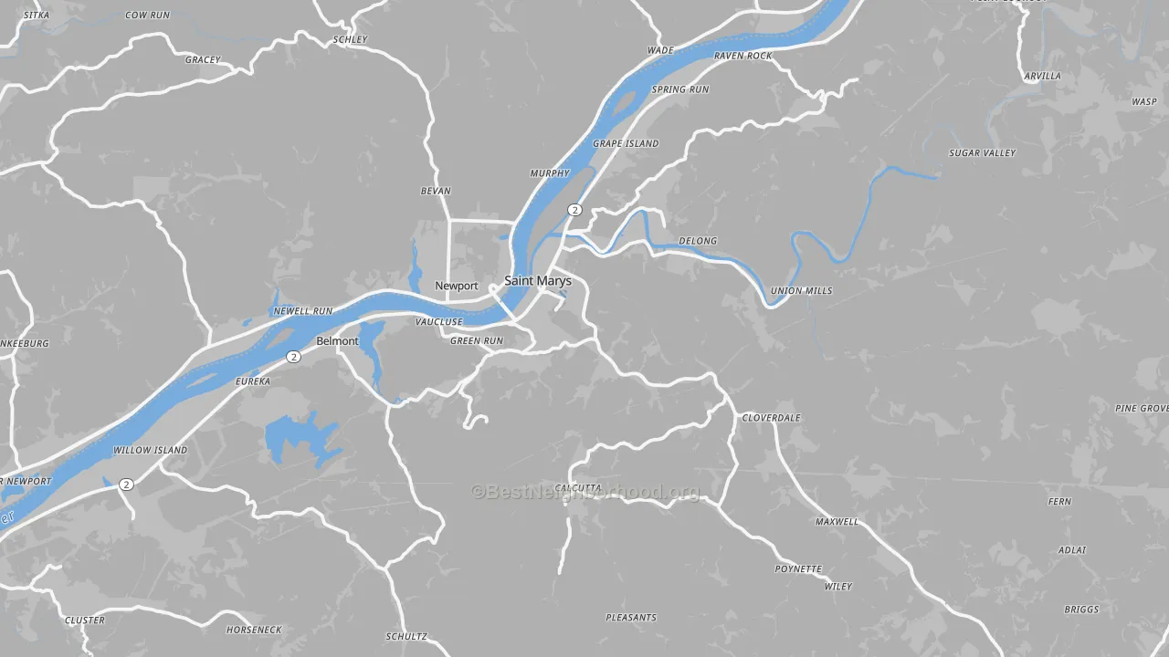 Transit Grade map of Pleasants County, WV