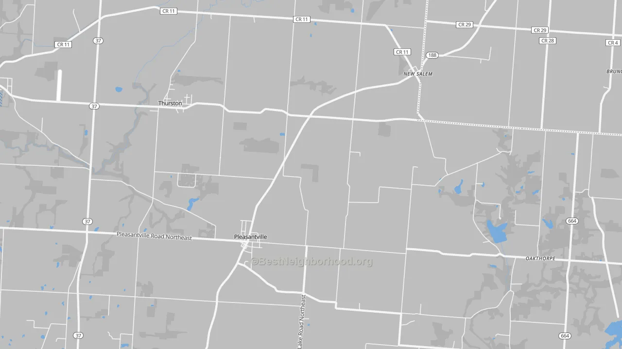 Transit Grade map of Pleasantville, OH
