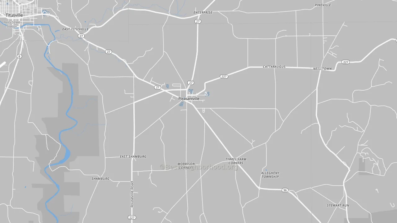 Transit Grade map of Pleasantville, PA