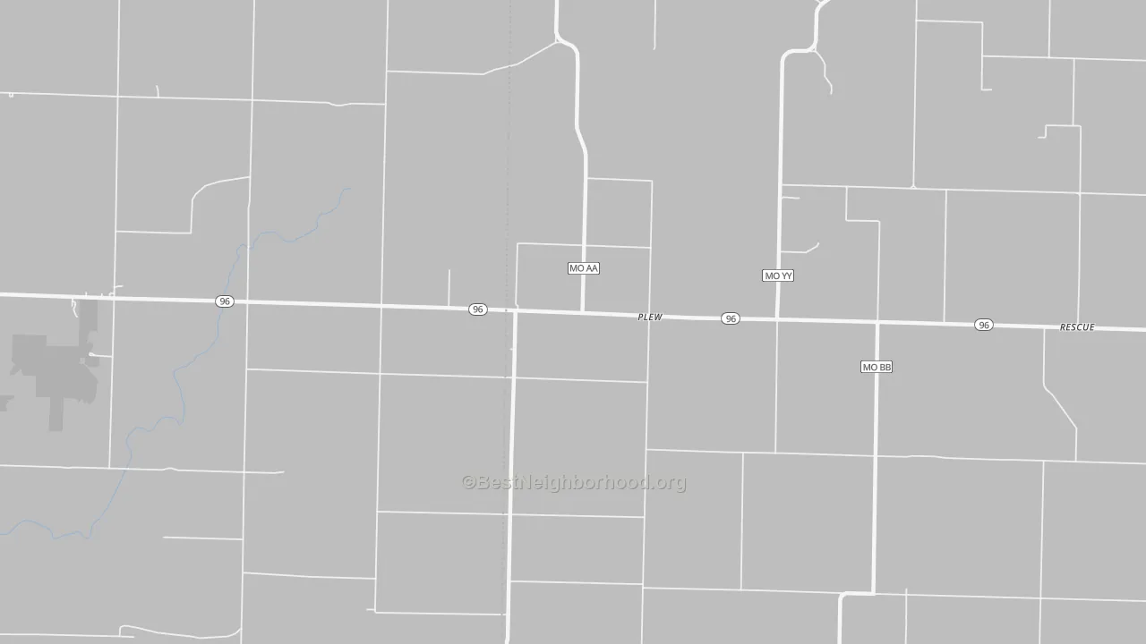 Transit Grade map of Plew, MO