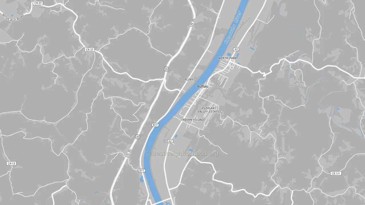 Transit Grade map of Pliny, WV