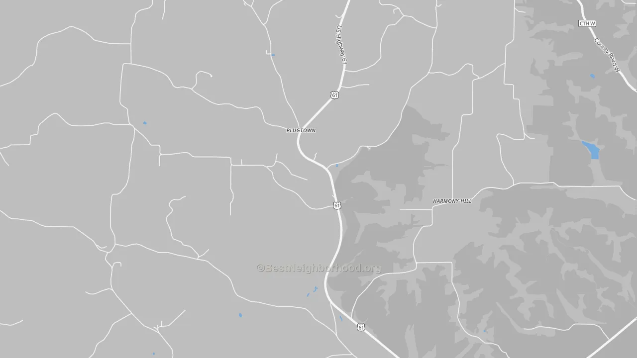 Transit Grade map of Plugtown, WI