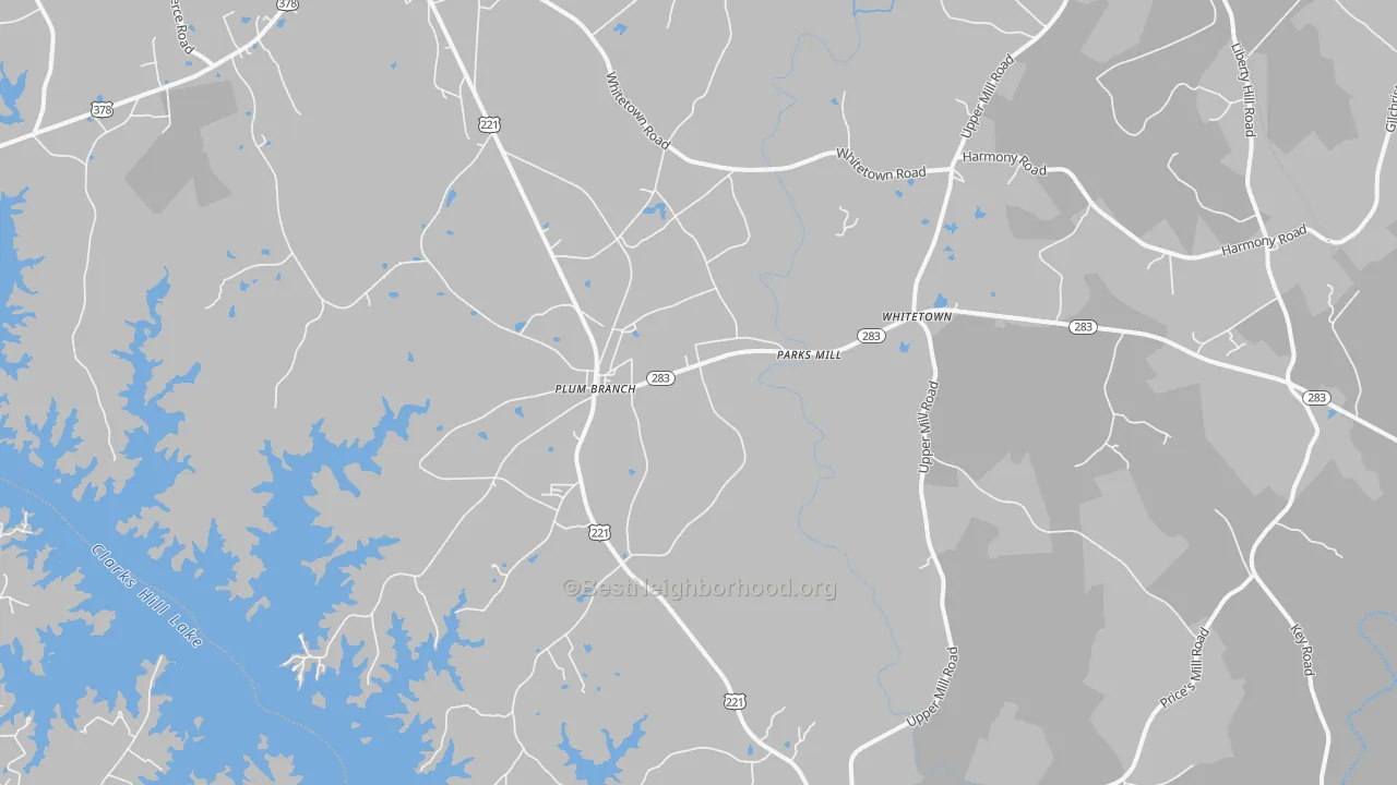 Transit Grade map of Plum Branch, SC