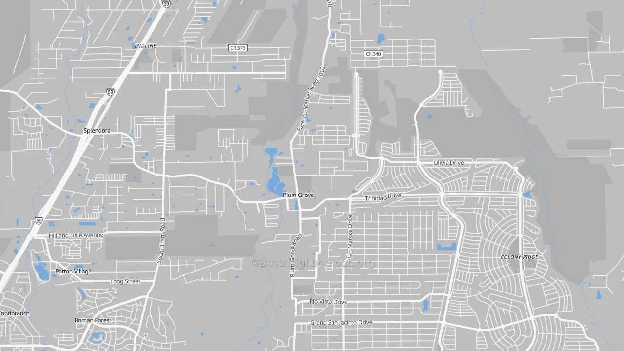 Transit Grade map of Plum Grove, TX