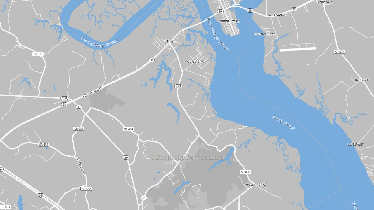 Transit Grade map of Plum Point, VA