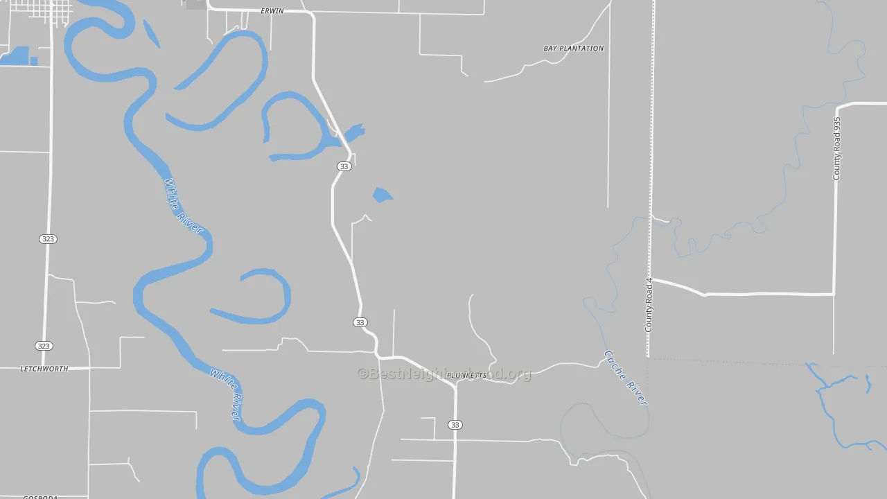 Transit Grade map of Plunketts, AR