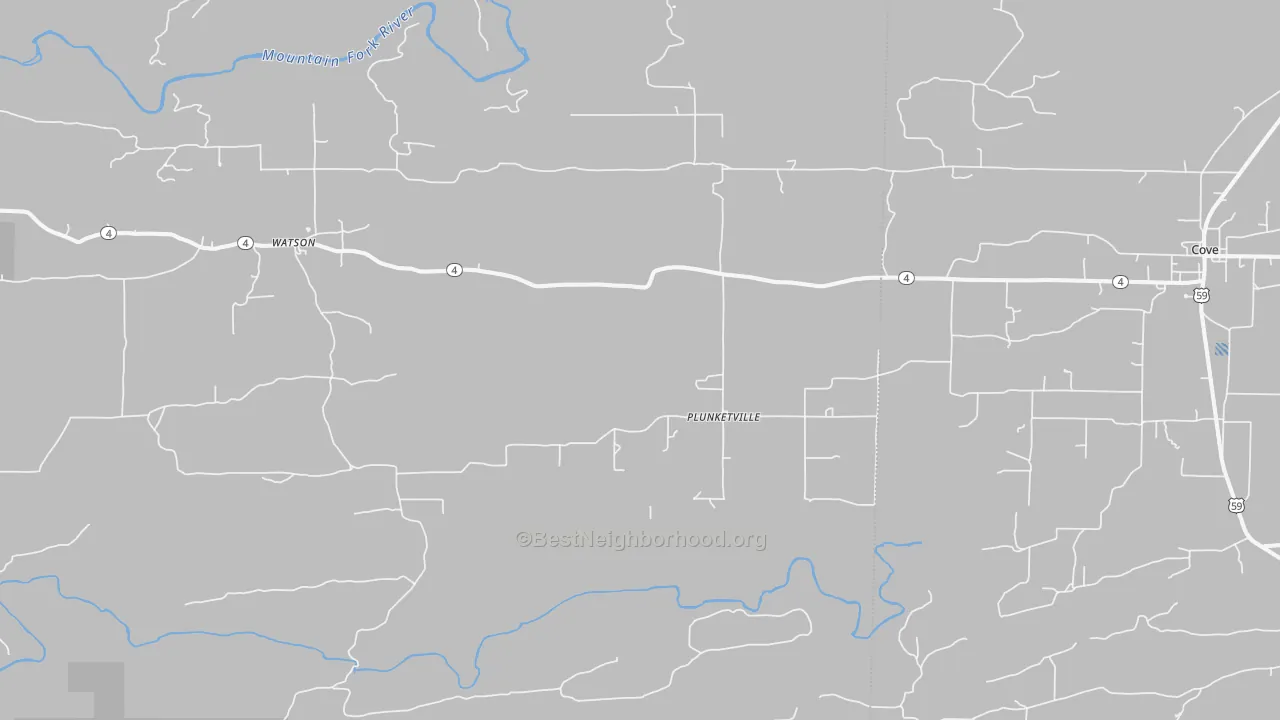 Transit Grade map of Plunketville, OK