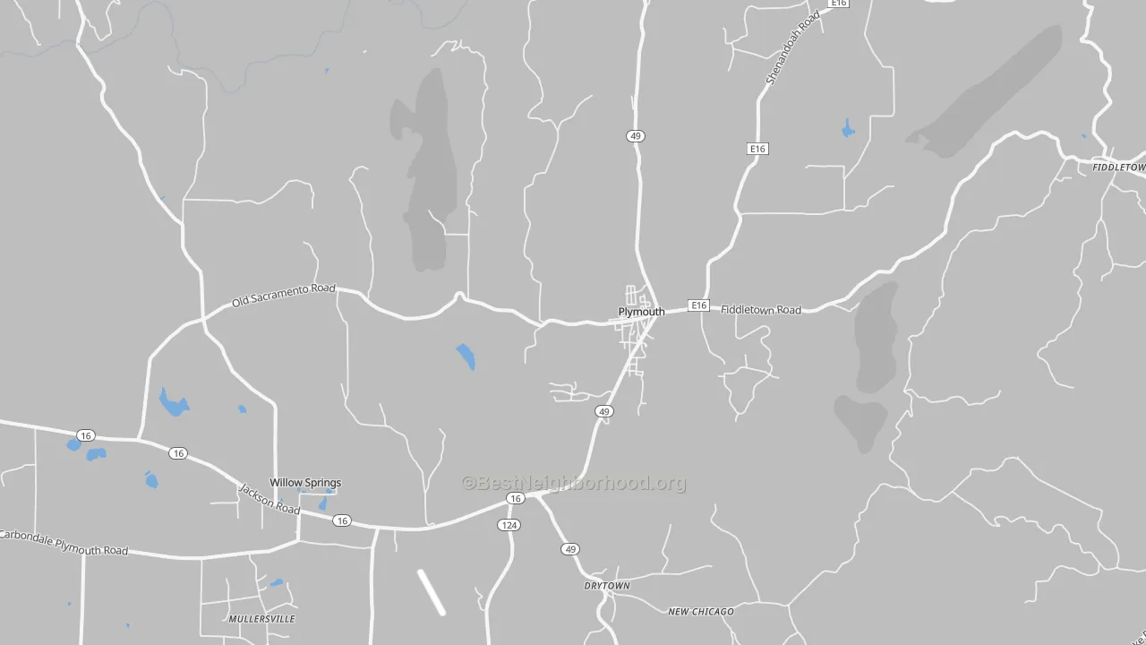 Transit Grade map of Plymouth, CA
