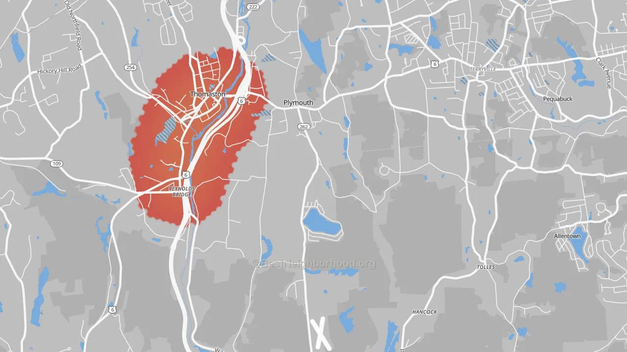 Transit Grade map of Plymouth, CT