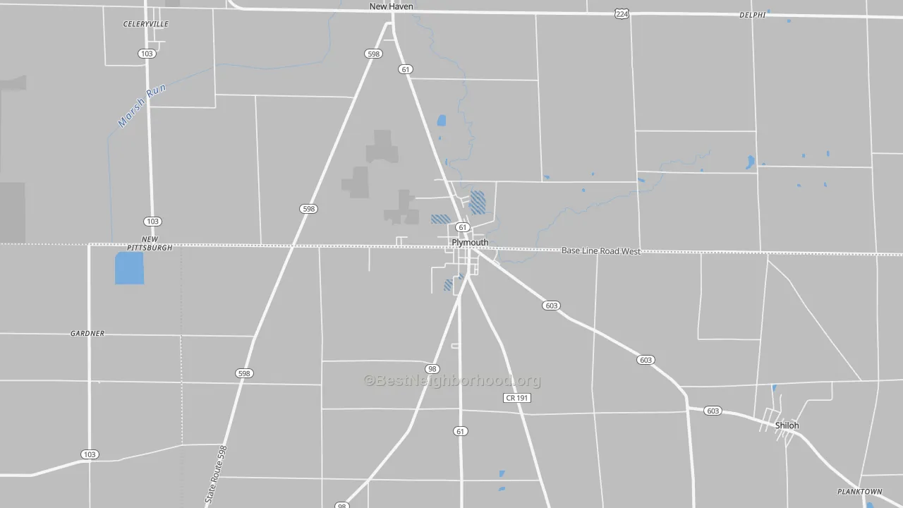 Transit Grade map of Plymouth, OH