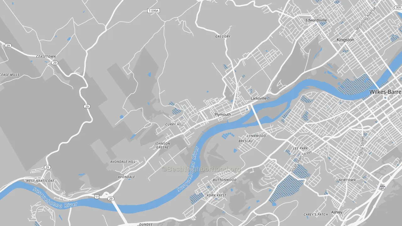 Transit Grade map of Plymouth, PA