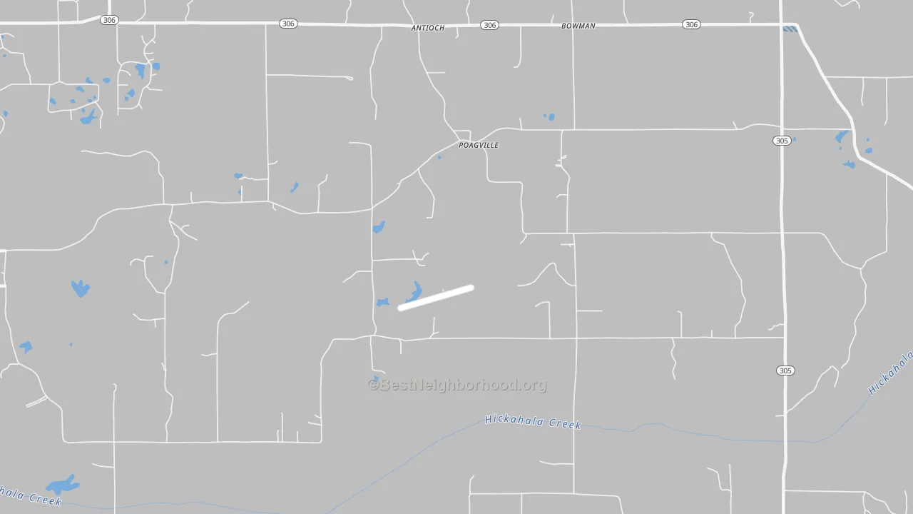 Transit Grade map of Poagville, MS
