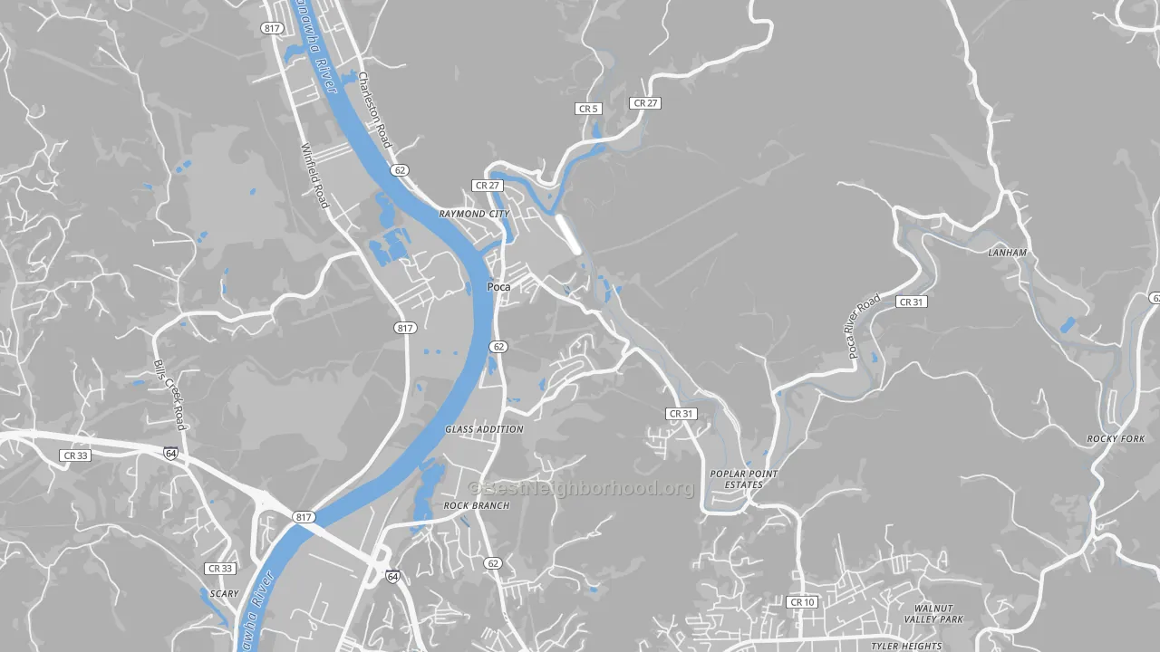 Transit Grade map of Poca, WV