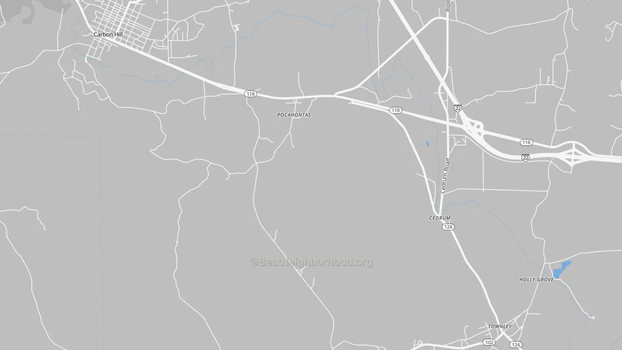 Transit Grade map of Pocahontas, AL