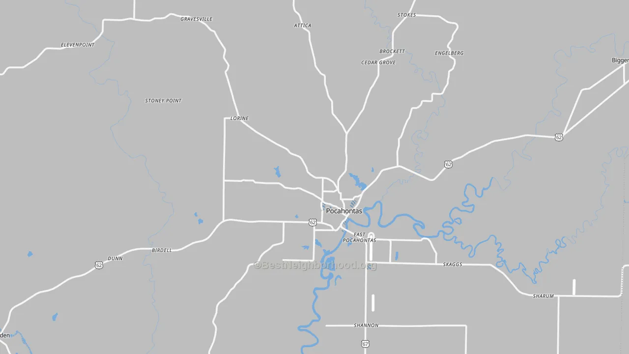 Transit Grade map of Pocahontas, AR