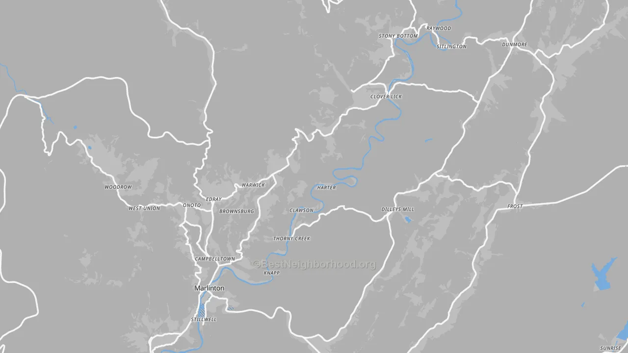 Transit Grade map of Pocahontas County, WV