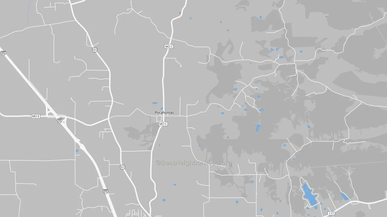 Transit Grade map of Pocahontas, MO