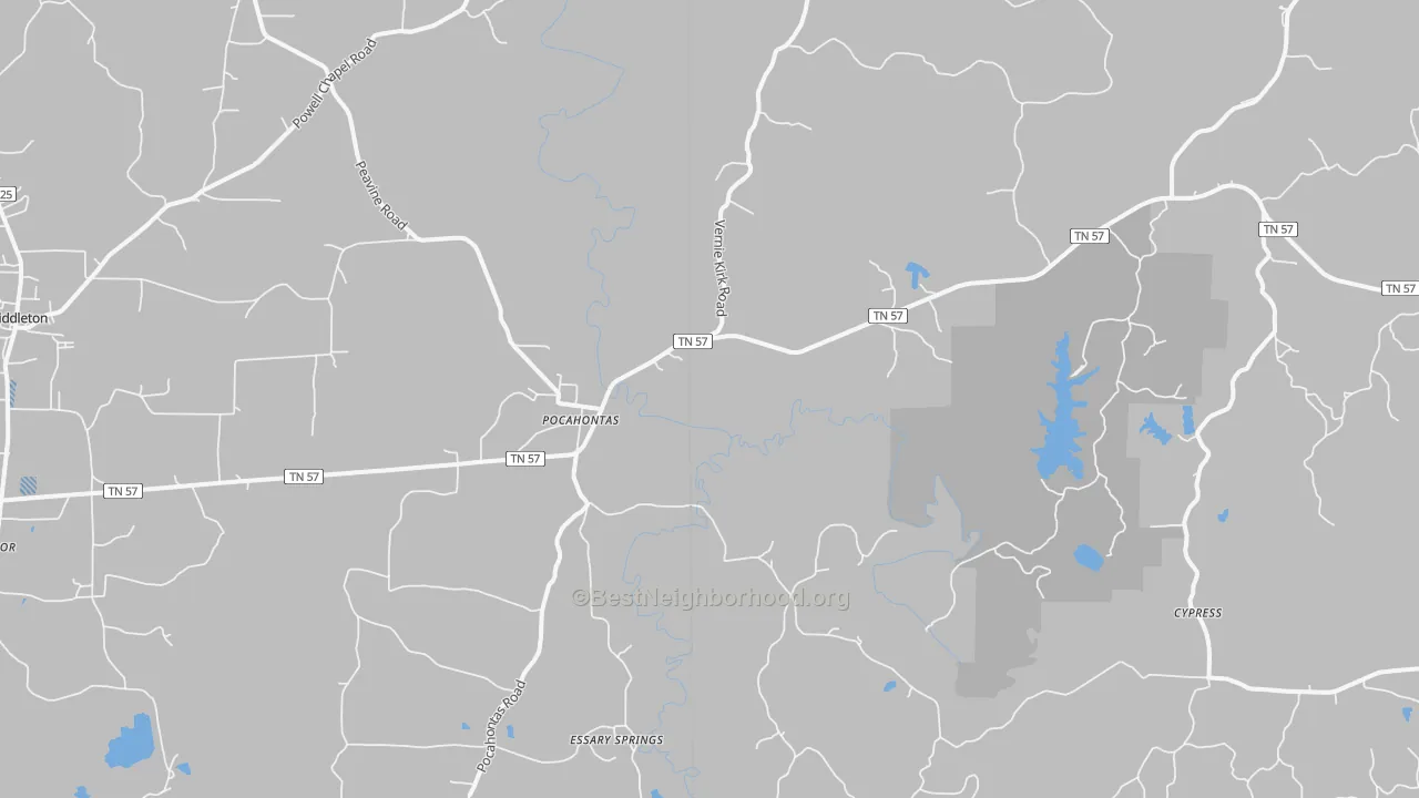 Transit Grade map of Pocahontas, TN