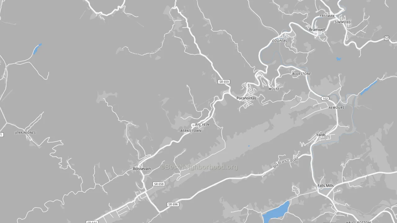 Transit Grade map of Pocahontas, VA