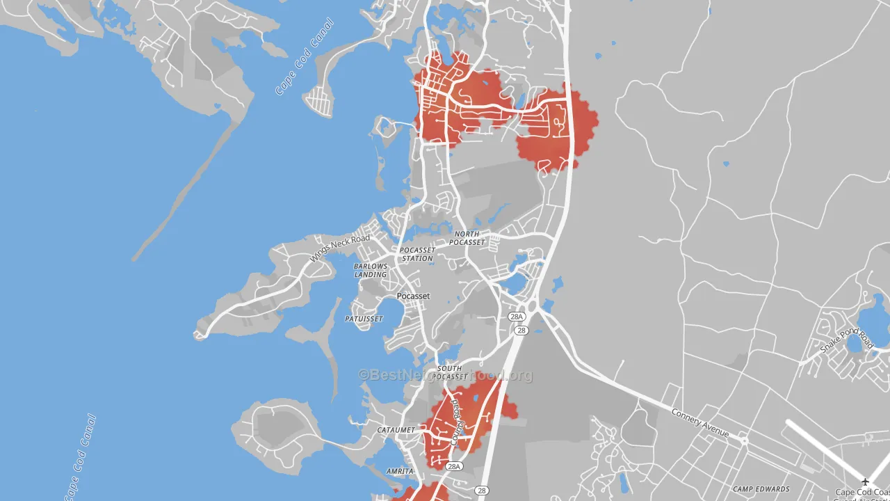 Transit Grade map of Pocasset, MA