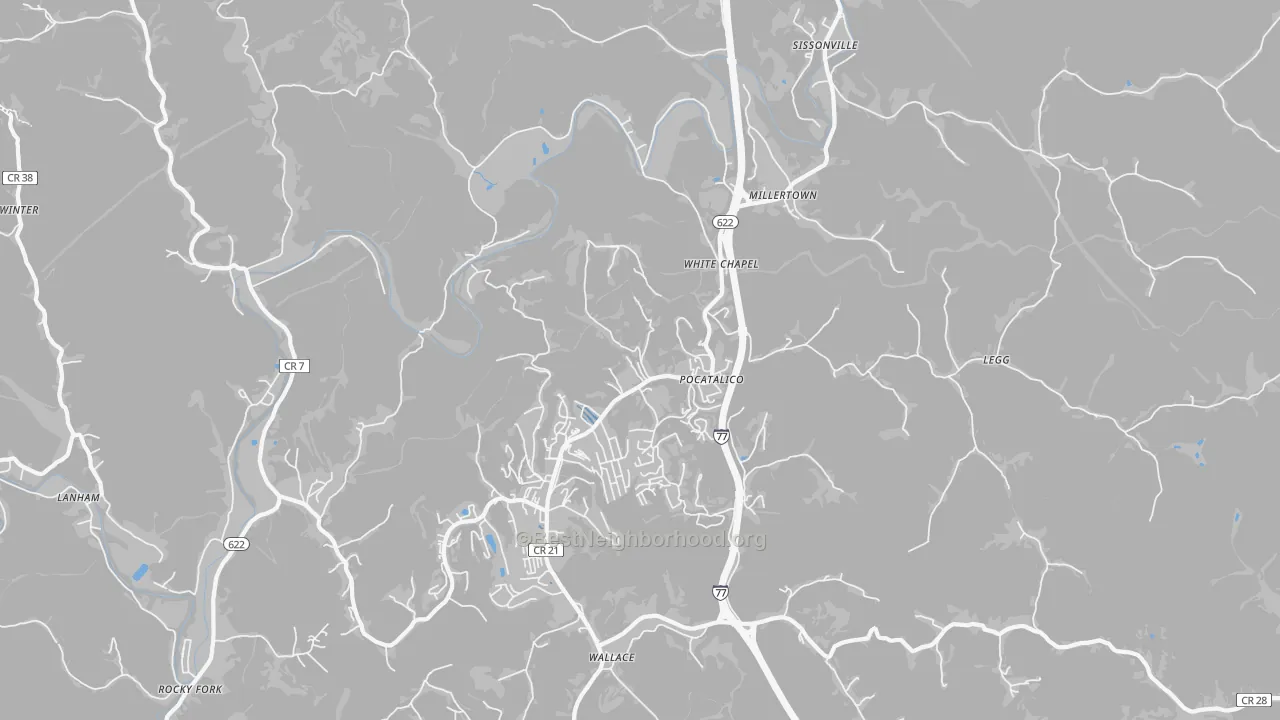 Transit Grade map of Pocatalico, WV