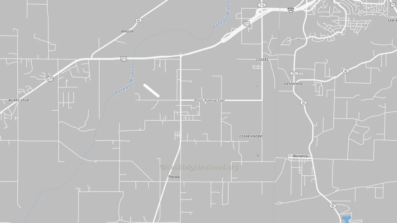 Transit Grade map of Pocola, OK