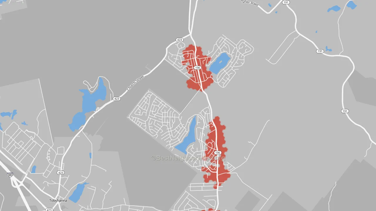 Transit Grade map of Pocono Country Place, Tobyhanna, PA