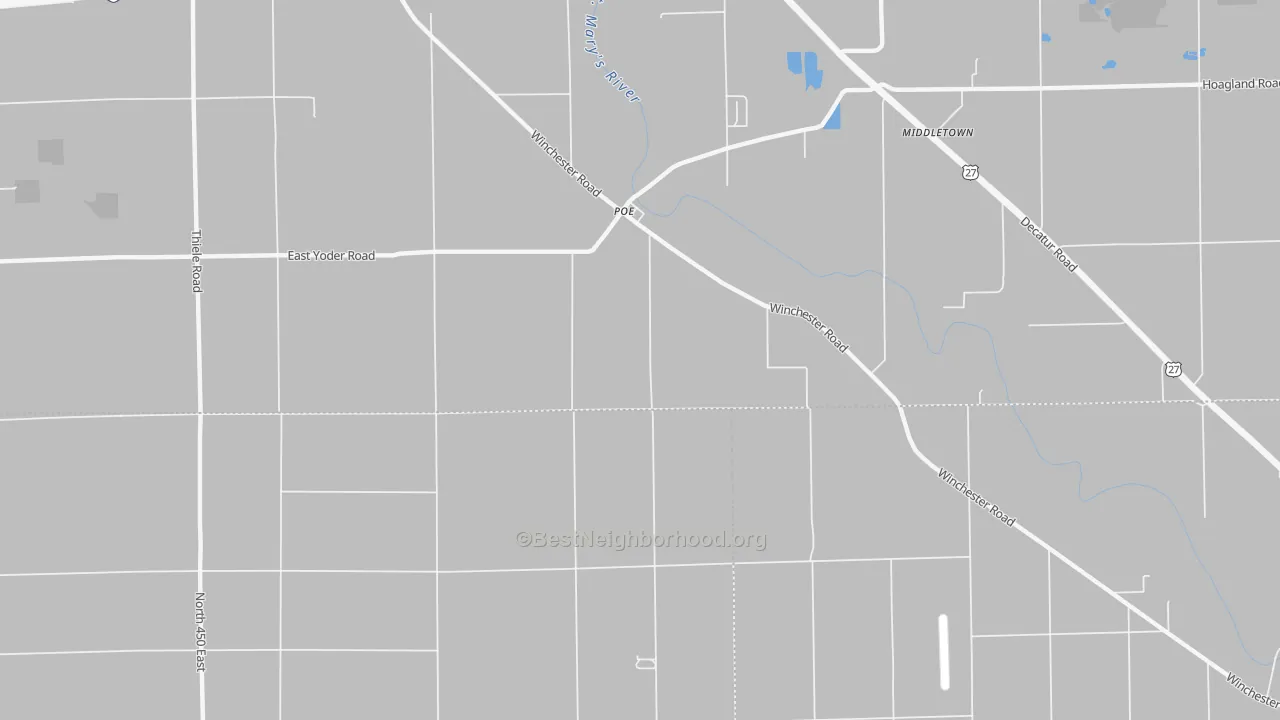 Transit Grade map of Poe, IN