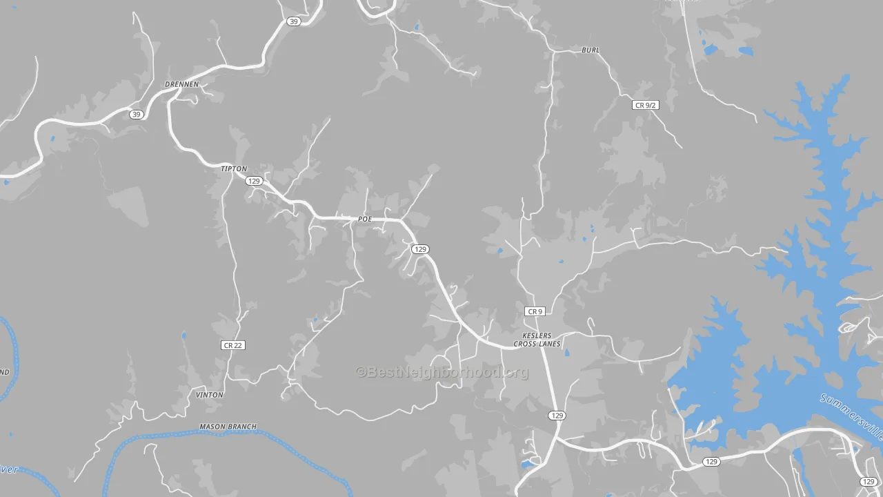Transit Grade map of Poe, WV