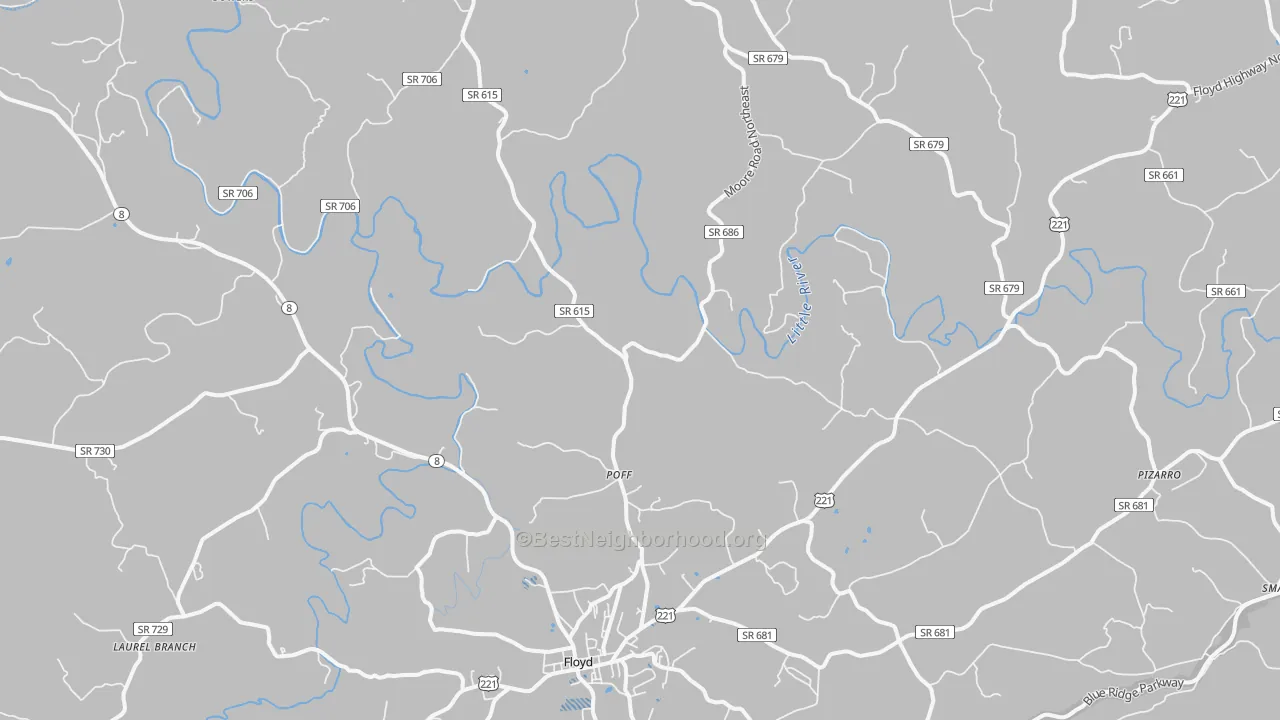 Transit Grade map of Poff, VA