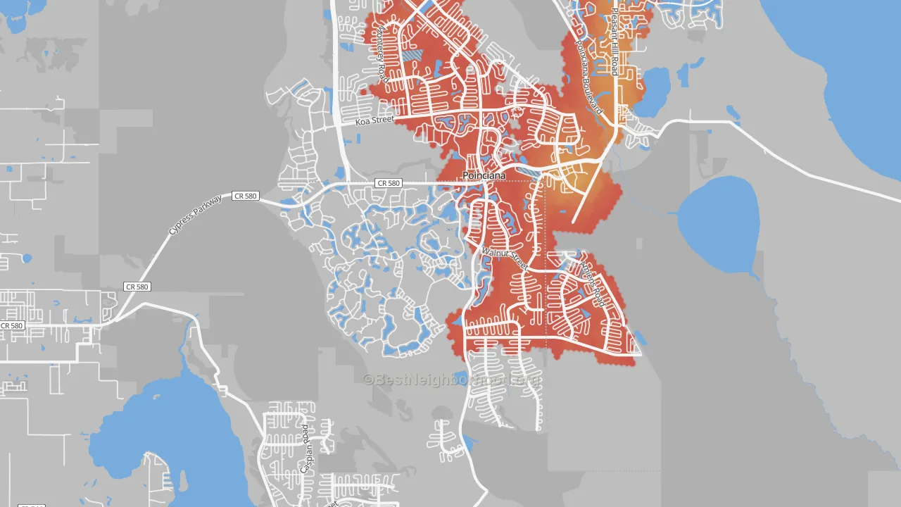 Transit Grade map of Poinciana, FL