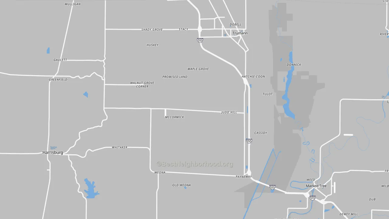 Transit Grade map of Poinsett County, AR
