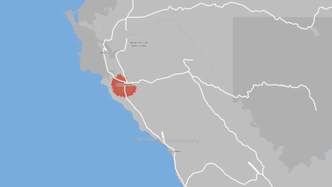Transit Grade map of Point Arena, CA