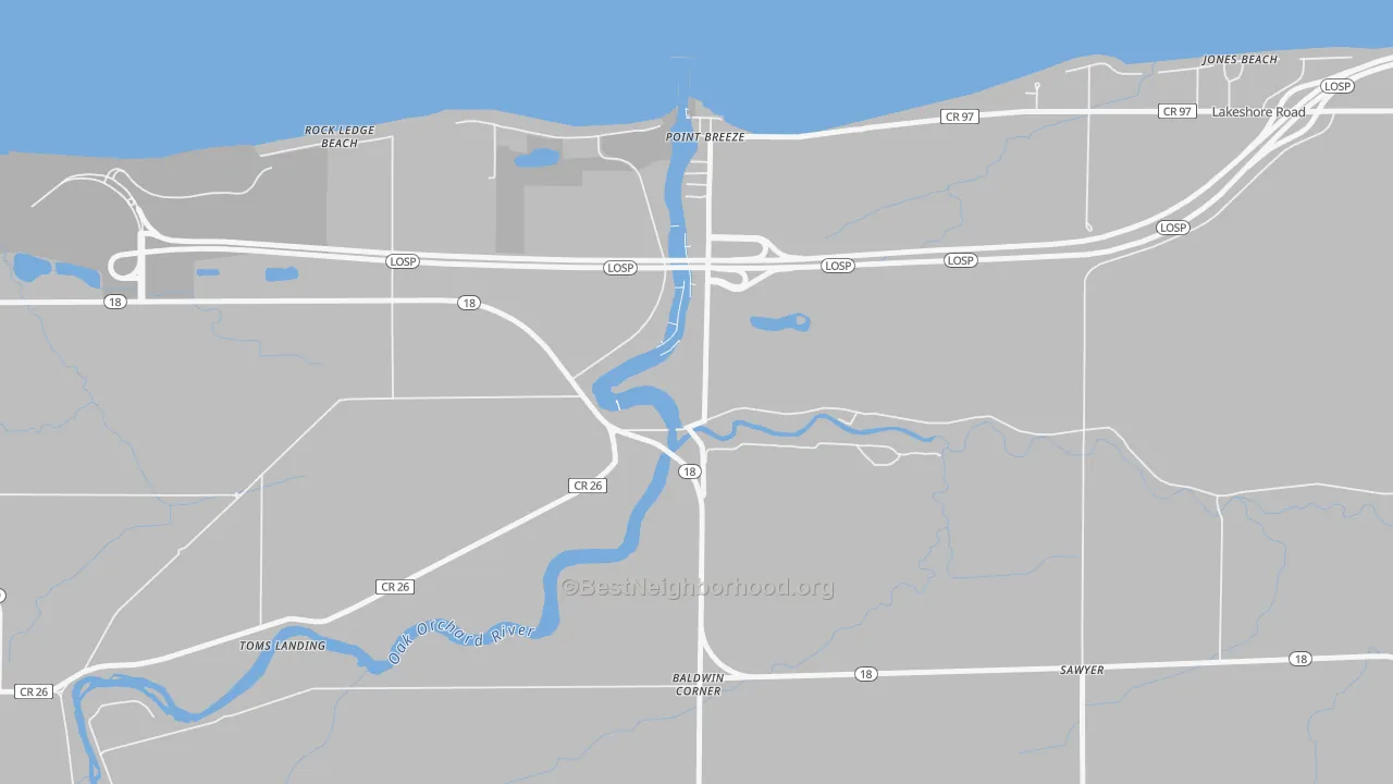 Transit Grade map of Point Breeze, NY