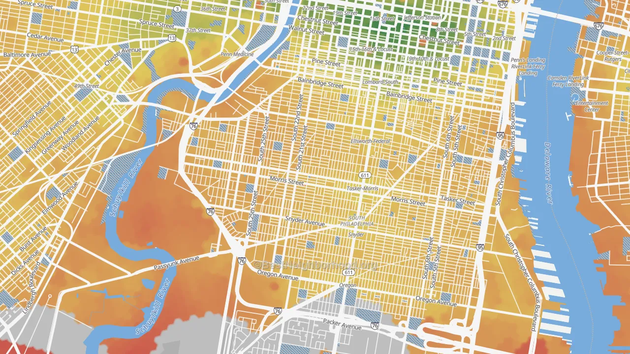Transit Grade map of Point Breeze-Philadelphia, Philadelphia, PA