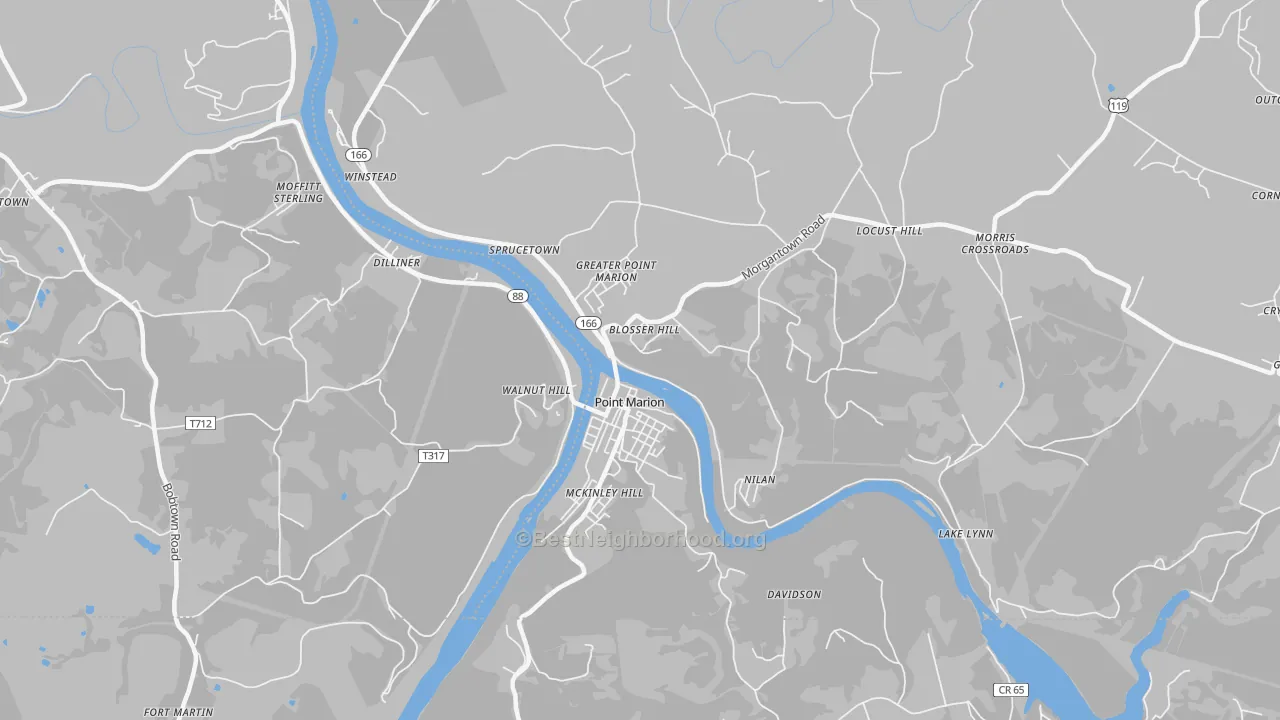 Transit Grade map of Point Marion, PA