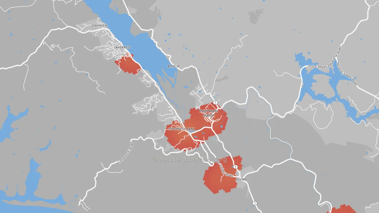 Transit Grade map of Point Reyes Station, CA
