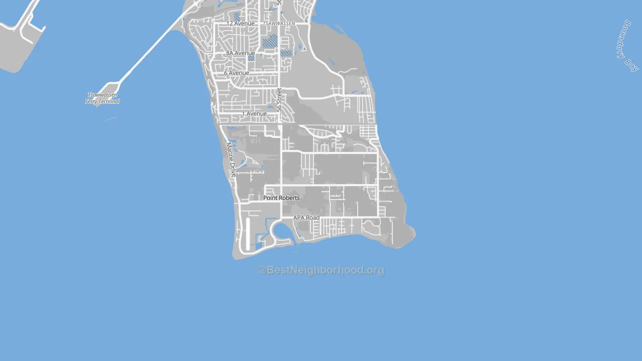 Transit Grade map of Point Roberts, WA