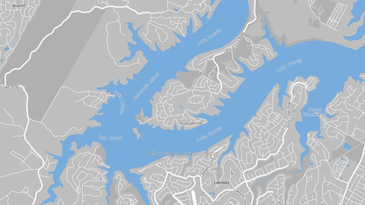Transit Grade map of Point Venture, TX