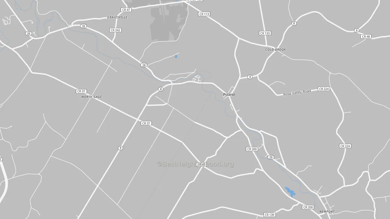 Transit Grade map of Poland, NY